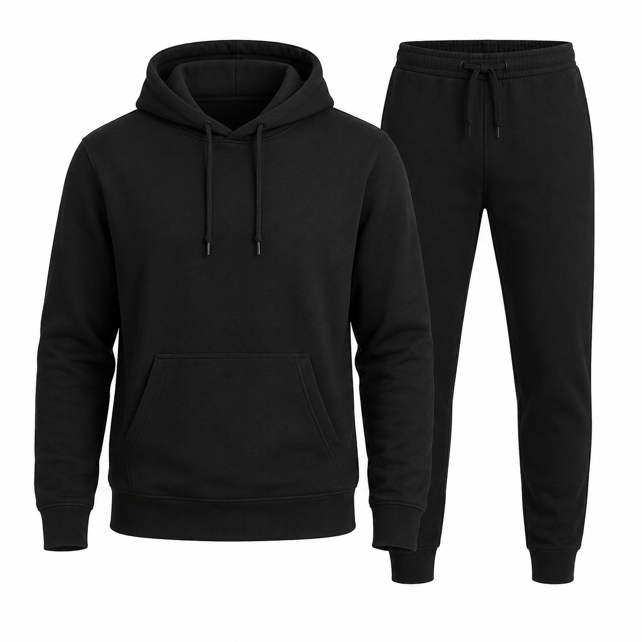 Men’s Black Hoodie & Jogger Tracksuit Set